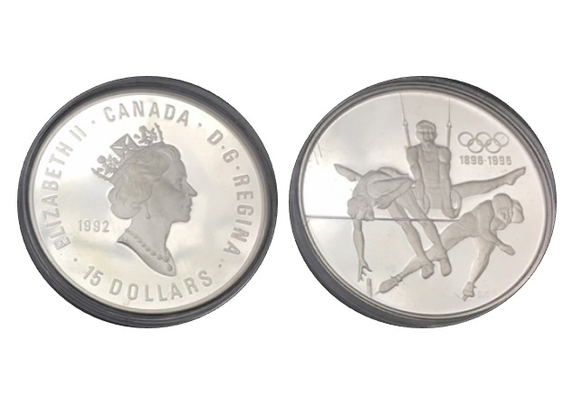1896-1996亞特蘭大奧運百年紀念套幣三枚(22K金16.97g.925銀33.63gX2) (無盒)