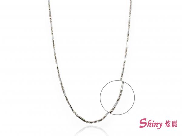 10K白K金短柱項鍊 1.11錢 42CM