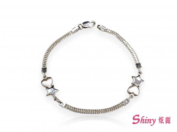 14K金愛心手鍊 0.89錢 17.5CM