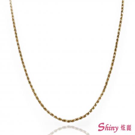14K金雙色麻花項鍊 40CM