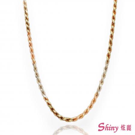 14K金三色義大利麻花項鍊 2.92錢 40CM