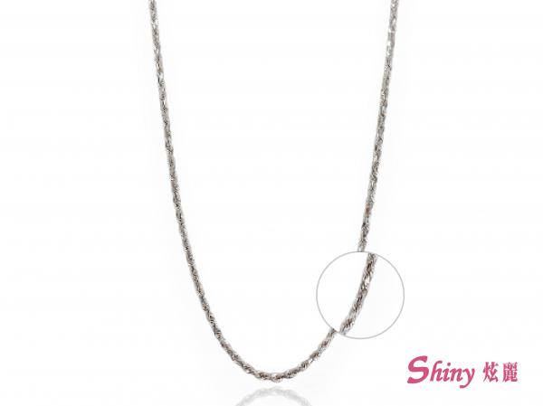 14K白K金麻花項鍊 1.83錢 45CM