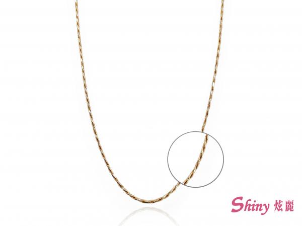 14K金雙色細軟麻花項鍊 0.73錢 46CM