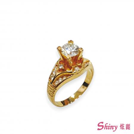 14K黃50分鑽戒台 0.80錢 #8