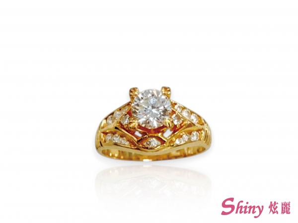 14K黃50分鑽戒台 0.80錢 #8