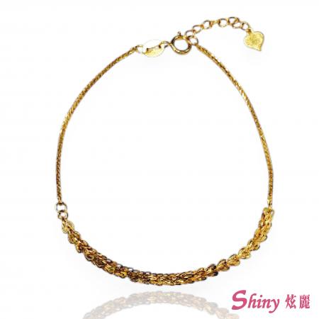 18K金色鳳尾手鍊 16+2CM