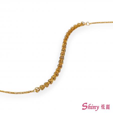 18K金色鳳尾手鍊 16+2CM