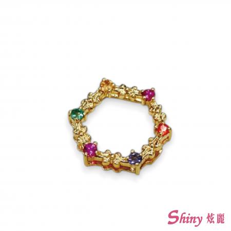18K金花圈墜子 0.40錢