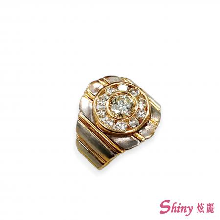 18K雙色金戒台 2.91錢 #12.5