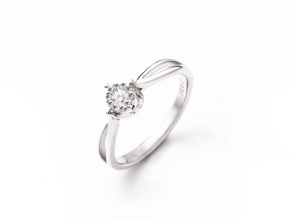 18K金鑽石求婚戒指 0.104ct/11p #9