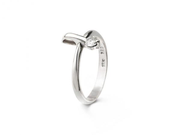 9K金音符鑽石線戒 0.14ct/1p #8.5