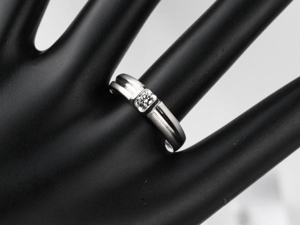 9K金經典單鑽男戒(放大款) 0.17ct/1p #15