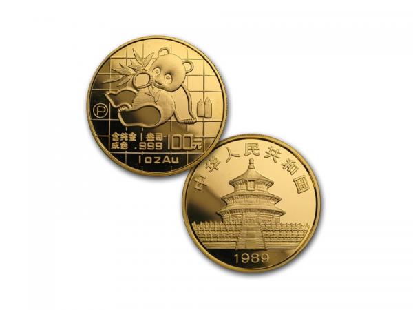 1989中國熊貓金幣套組五枚1.9盎司