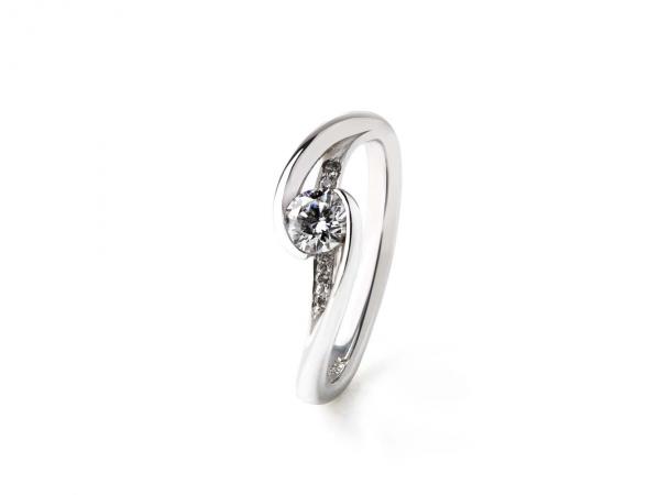 14K白鑽戒 0.30ct/1p 0.06ct/6p