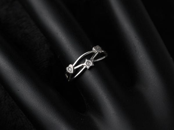 10K金白鑽女戒 0.03ct/3p