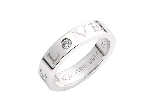 18K白K金羅馬誓言Love戒-男鑽戒