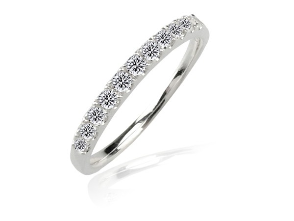 18K白單線鑽戒 11p0.23ct