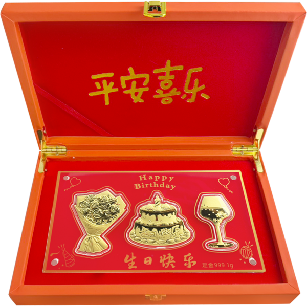 黃金擺件1克 禮盒款-生日快樂