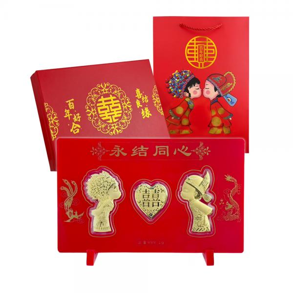 黃金擺件1克 禮盒款-永結同心