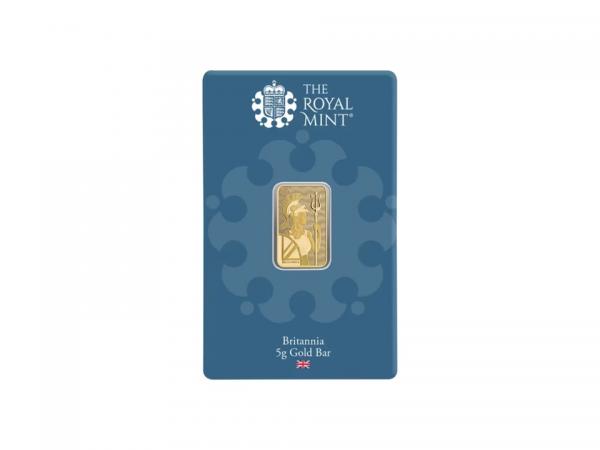 英國大不列顛女神金條5克 - 檢驗卡版