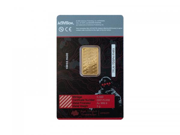 PAMP決勝時刻®：現代戰爭®III 金條5克 - 含吊墜框和遊戲武器獎勵