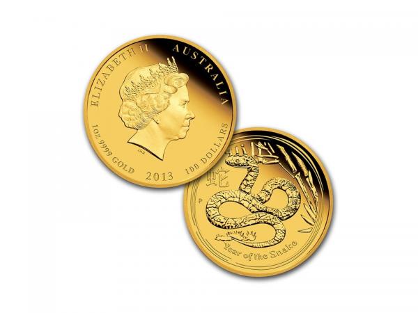 2013澳洲蛇年生肖精鑄金幣組1.35盎司