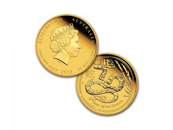 2013澳洲蛇年生肖精鑄金幣組1.35盎司