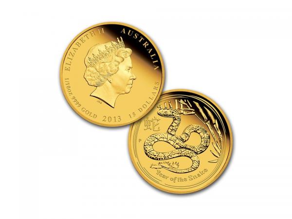 2013澳洲蛇年生肖精鑄金幣組1.35盎司