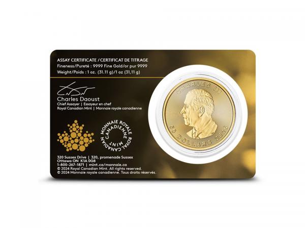 2025加拿大楓葉金幣1盎司(含原廠金幣證書)