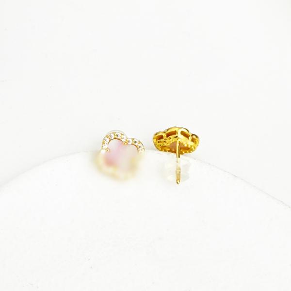 黃金雅美款粉石耳環 0.84錢