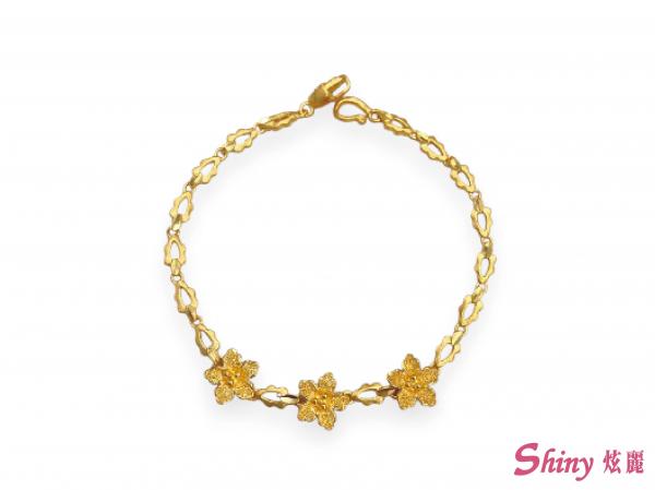 黃金花花手鍊 2.48錢 17CM