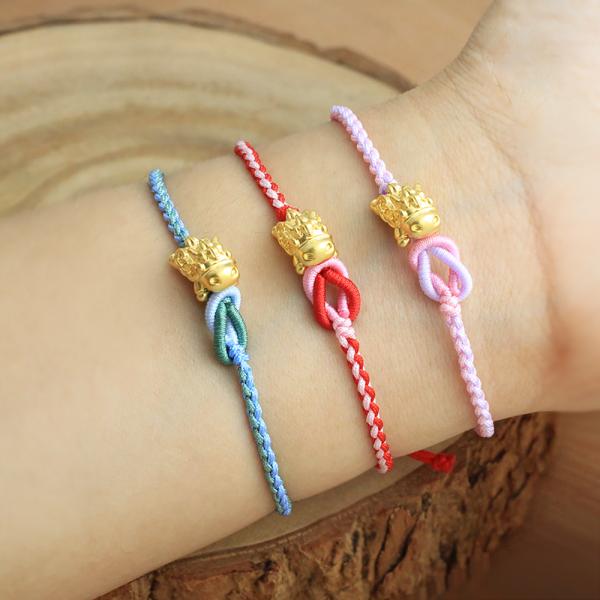 5D黃金馬年開運手鍊0.08錢-藍款