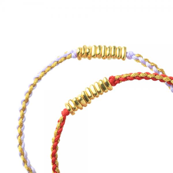 5G黃金開運盤纏手鍊 0.08錢 -紫款