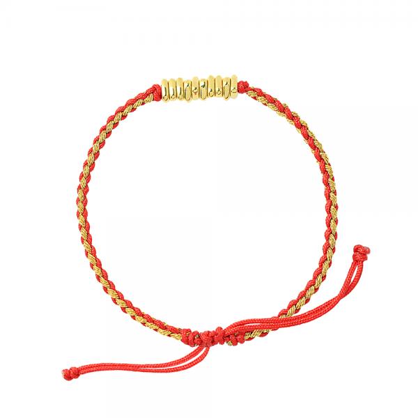 5G黃金開運盤纏手鍊 0.08錢 -紅款