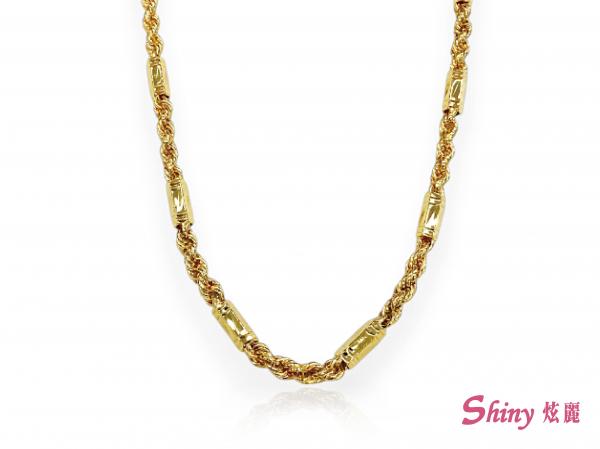 黃金六角麻花項鍊 13.45錢 60CM
