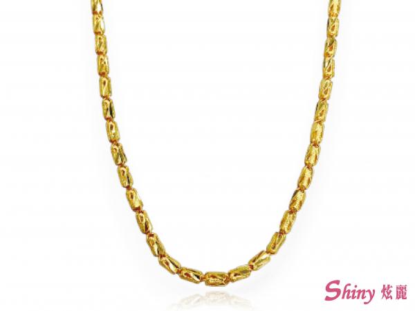 黃金短柱項鍊 10.34錢 60CM