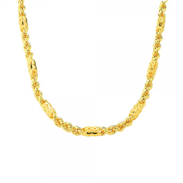 黃金男款發財麻花項鍊 15.41錢 60CM