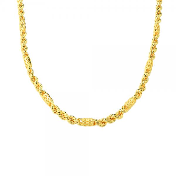 黃金發財麻花項鍊 10.33錢 60CM