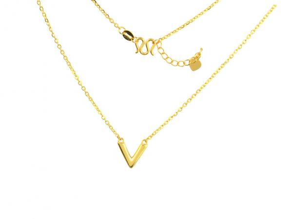 5G黃金V字套鍊 1.36錢 42+2.5CM