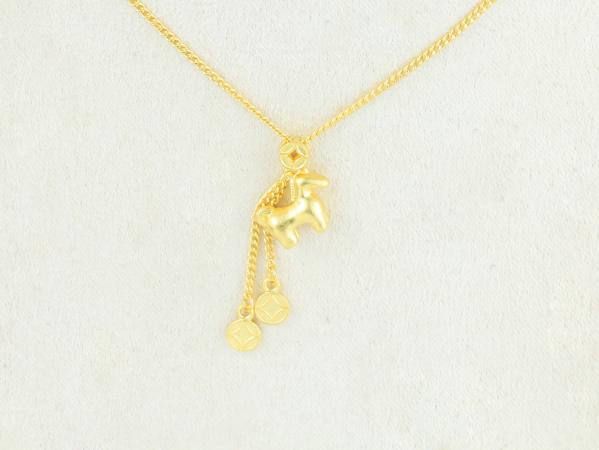 5G黃金霧面生肖馬套鍊 2.41錢 42+2.5CM