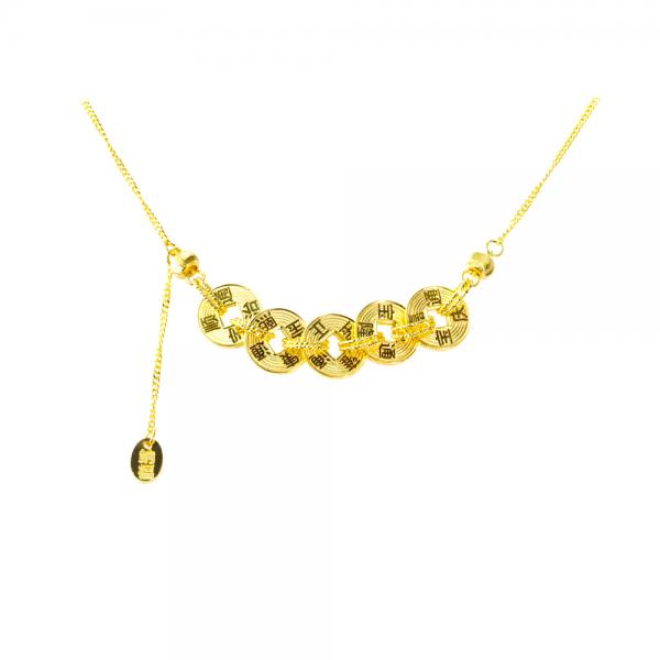 5G黃金碎碎金古錢套鍊 1.54錢 42+2.5CM