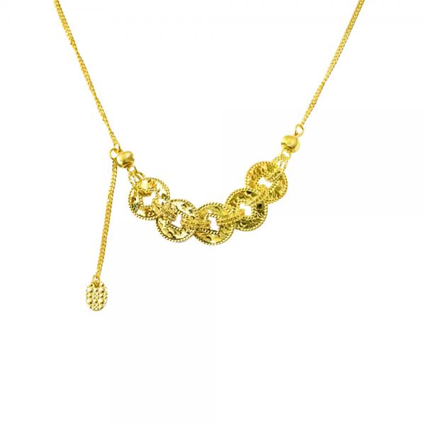 5G黃金碎碎金古錢套鍊 1.54錢 42+2.5CM