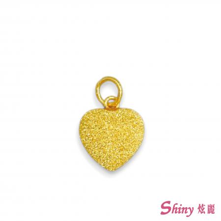 黃金雙面鑽砂愛心墜子 0.50錢