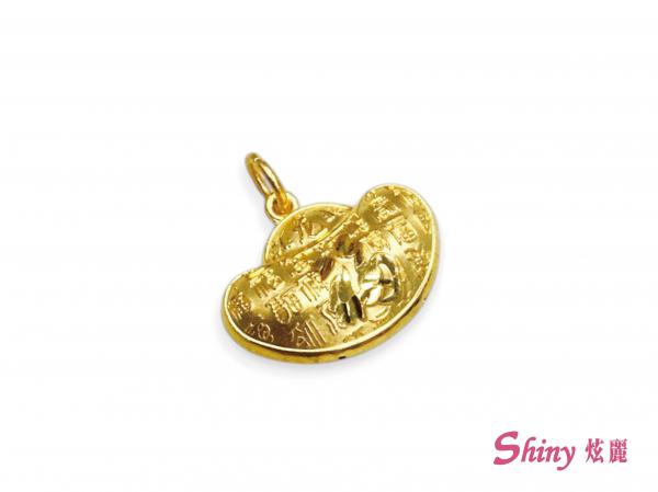 黃金鎖片福字墜子 0.95錢