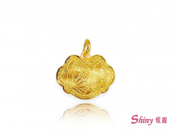 黃金鎖片龍鳳墜子 1.09錢
