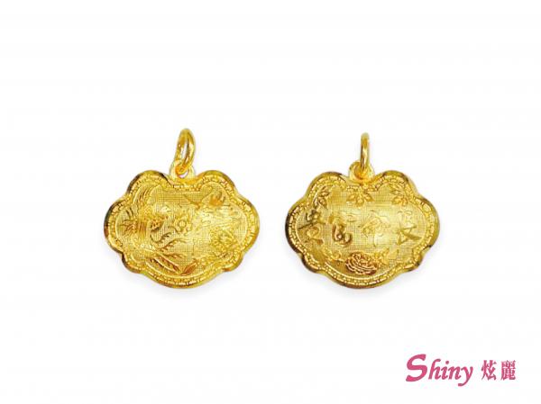 黃金鎖片龍鳳墜子 1.09錢