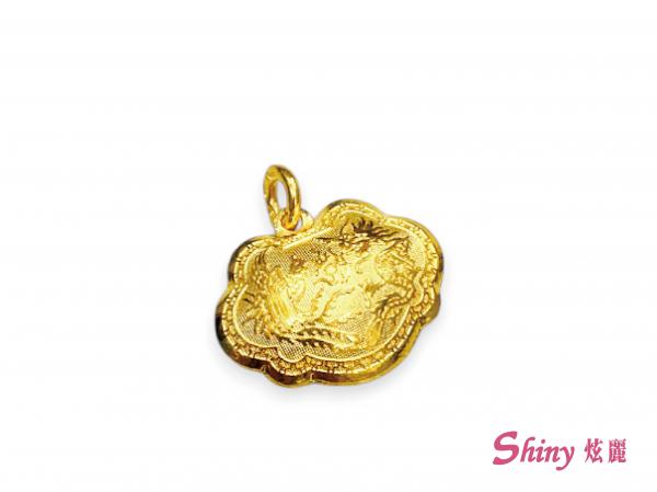 黃金鎖片龍鳳墜子 1.09錢