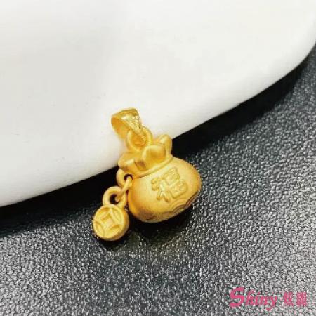 黃金硬金福袋墜子 0.35錢