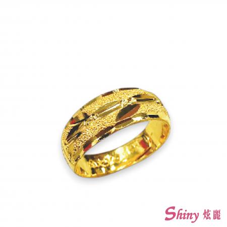 黃金鑽砂刻花戒指 2.51錢