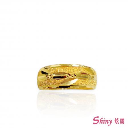 黃金鑽砂刻花戒指 2.51錢